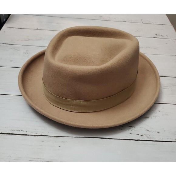 SCALA Classico 100% Wool Tan Fedora Hat Village Dorfman Pacific Men's Small - Picture 12 of 12